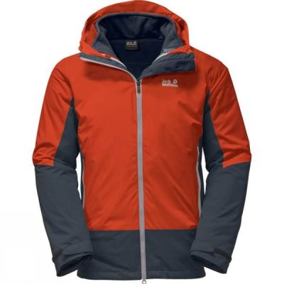 Chaquetas Jack Wolfskin Discovery Cove 3-in-1 Hombre - Gris Oscuro / Naranjas - Chile LVB956721